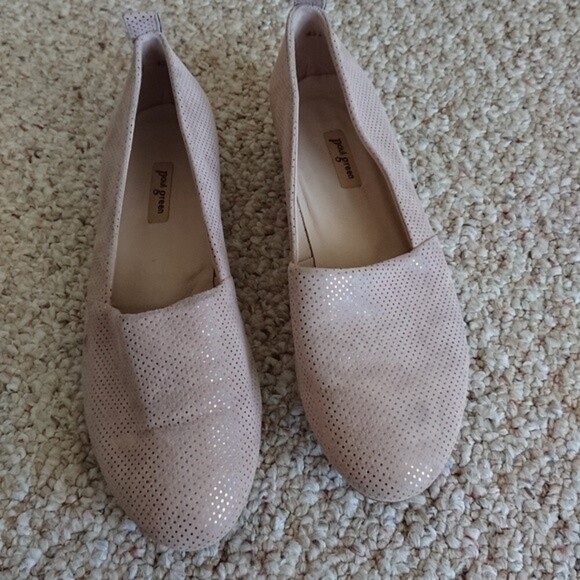 Paul Green light pink and Metallic Gold Leather Flat Loafers size 7.5 - Picture 1 of 11